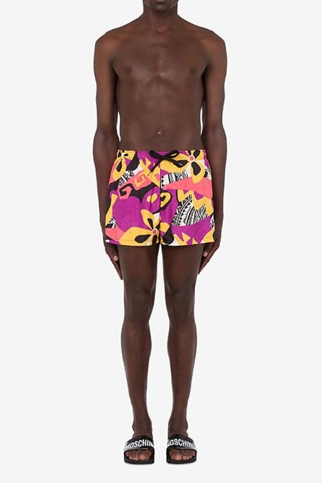 GEOMETRIC PRINT NYLON SWIM SHORTS MULTICOLOR by Moschino