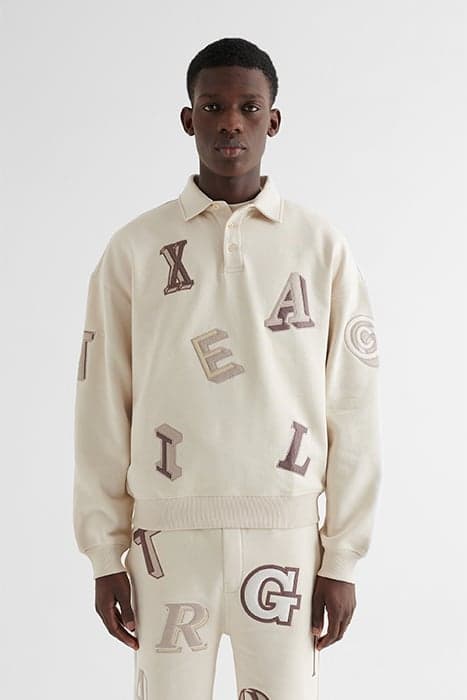 TYPO POLO SWEATSHIRT PALE BEIGE by Axel Arigato