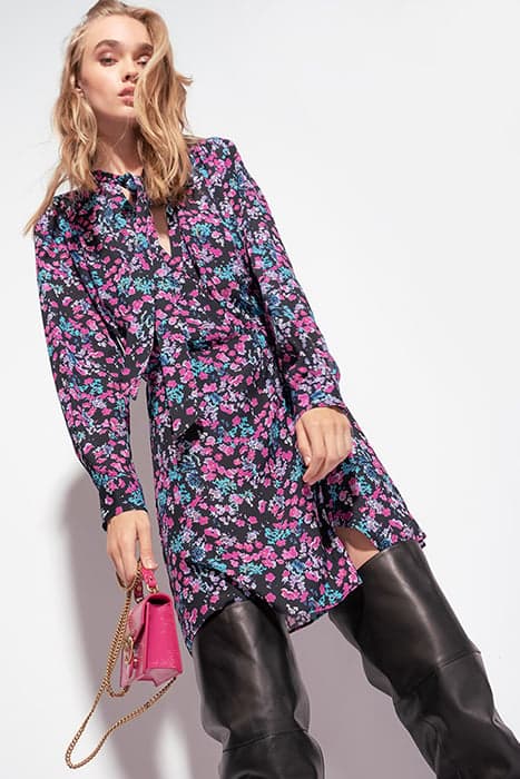 BLENNIO DRESS BLACK/FUCHSIA/LILAC by PINKO