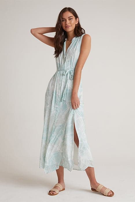 PLEAT FRONT MAXI DRESS HAVANA OLIVE by Bella Dahl