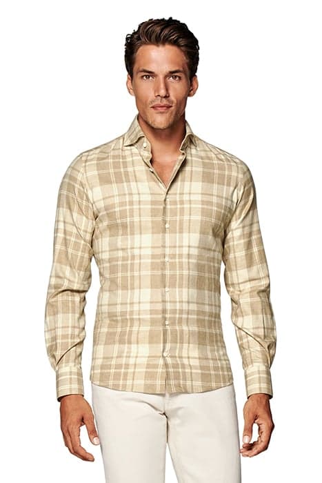 FLANNEL SAND CHECK LIGHT BROWN by Suitsupply