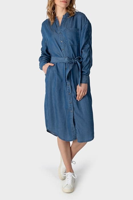 DRESS WOVEN LONG MID BLUE DENIM by Sandwich