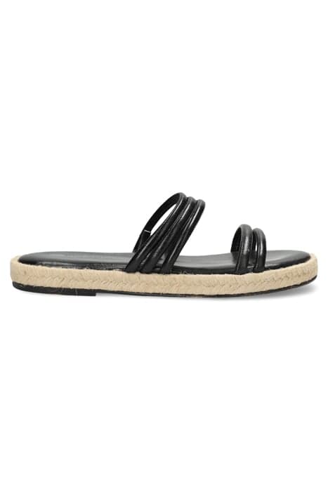 ESPADRILLE SLIPPER 2 CM METALLIC LEATHER BLACK by Shabbies Amsterdam