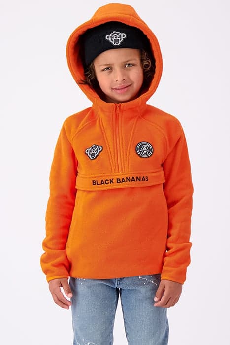 JR ANORAK FLEECE HOODY ORANGE by Black Bananas