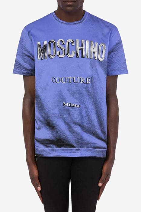 SHADOWS PRINT JERSEY T-SHIRT BLUE by Moschino