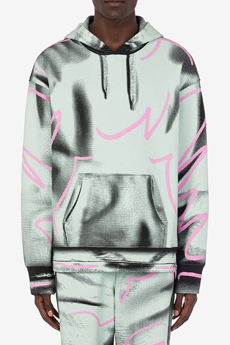 SHADOWS & SQUIGGLES HOODIE GREEN by Moschino