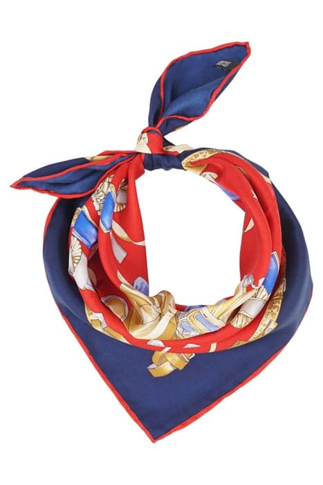 SILK SCARF SQUARED PARFUME RED, BLUE by Mucho Gusto