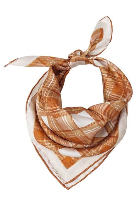 SILK SCARF SQUAREDCHECKEREN CAMEL CAMEL by Mucho Gusto