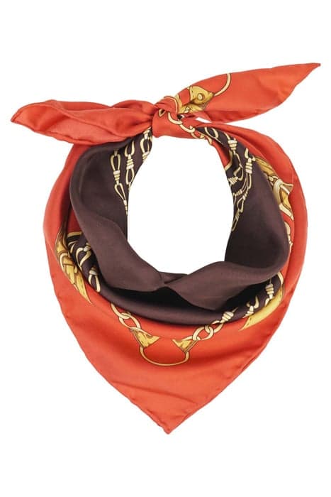 SILK SCARF SQUARED BELTS BRIQUE RED, ORANGE, BROWN by Mucho Gusto