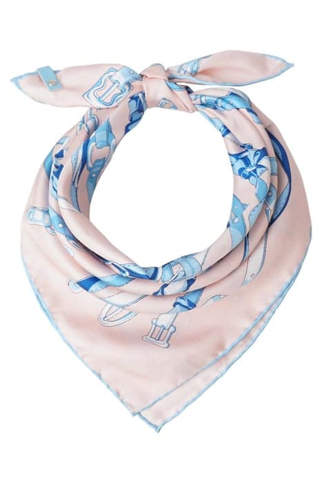 SILK SQUARED SCARF PINK LIGHTBLUE BELTS PINK LIGHTBLUE by Mucho Gusto