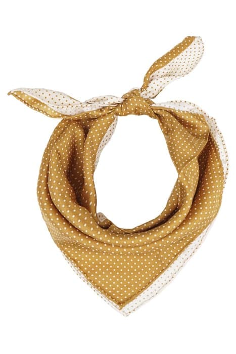 SILK SQUARED SCARF YELLOW ECRU DOTS YELLOW, ECRU by Mucho Gusto