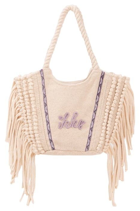 GIRLS’ ECRU EMBROIDERED, FRINGED BAG by IKKS