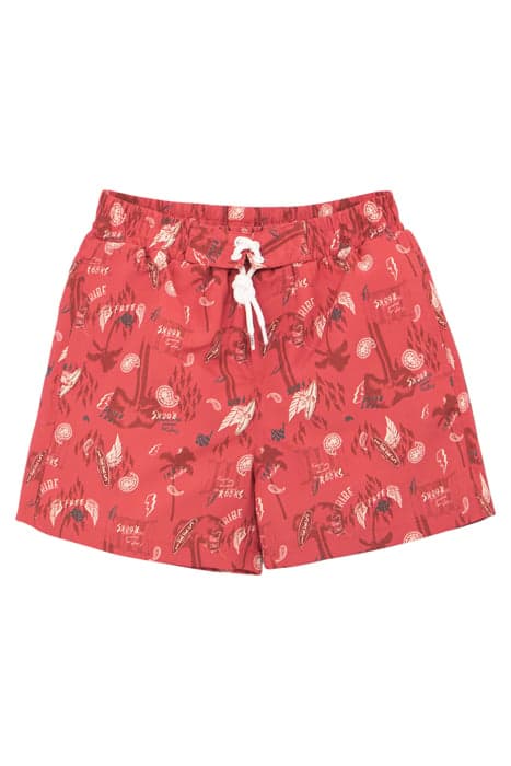 BOYS’ RED SURF-ROCK PRINT SWIM SHORTS by IKKS