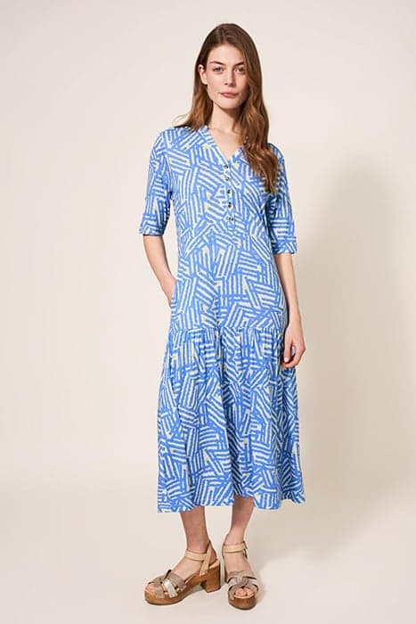 SABINA JERSEY DRESS BLUE PRINT by White Stuff