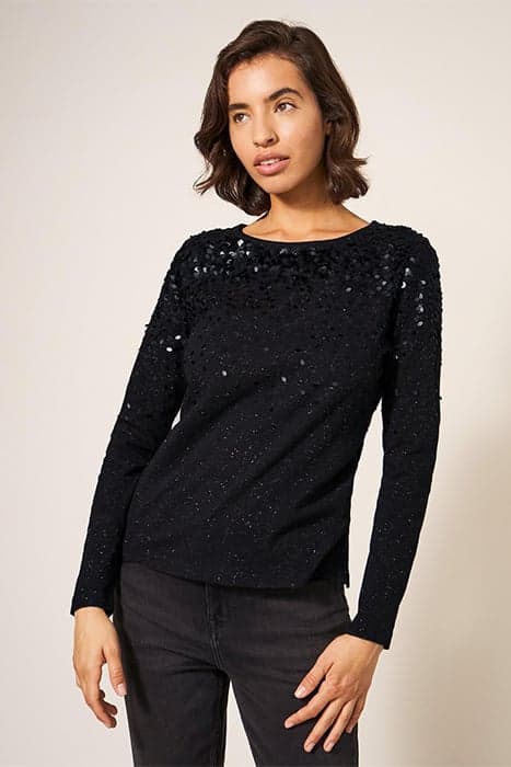 ROXY SEQUIN TOP CHARCOAL GREY by White Stuff