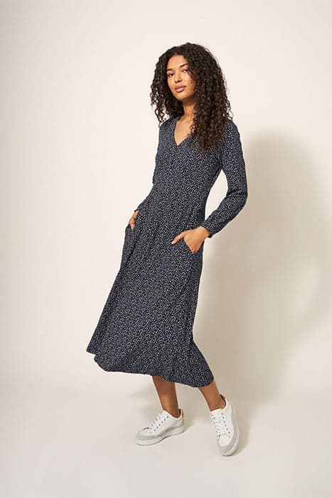 MEGAN JERSEY DRESS NAVY MULTI by White Stuff