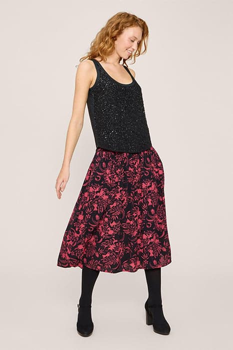 MAEVA MIDI SKIRT BLACK PRINT by White Stuff