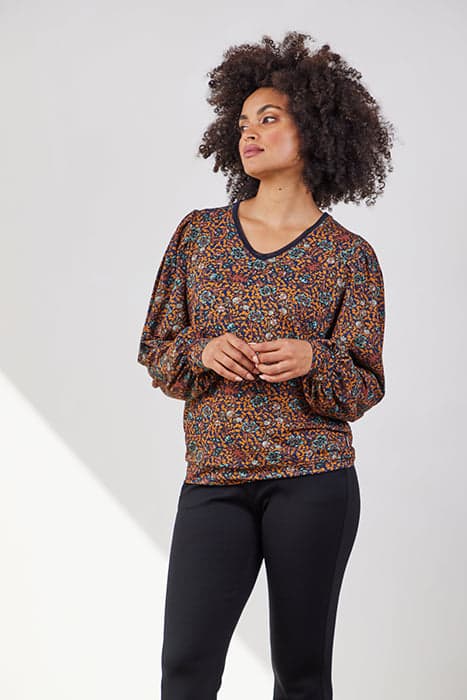 TOP LONG SLEEVES ISABELLA DARKBLUE WITH INCA GOLD GUIRLANDE  by DIDI