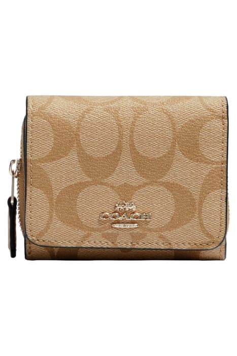 SMALL COMPACT TRI-FOLD WALLET LIGHT KHAKI/PALE GREEN by Coach