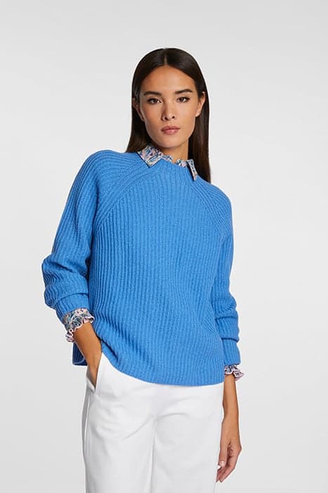 RIB CREW NECK RECYCLED FRENCH BLUE by Rich & Royal