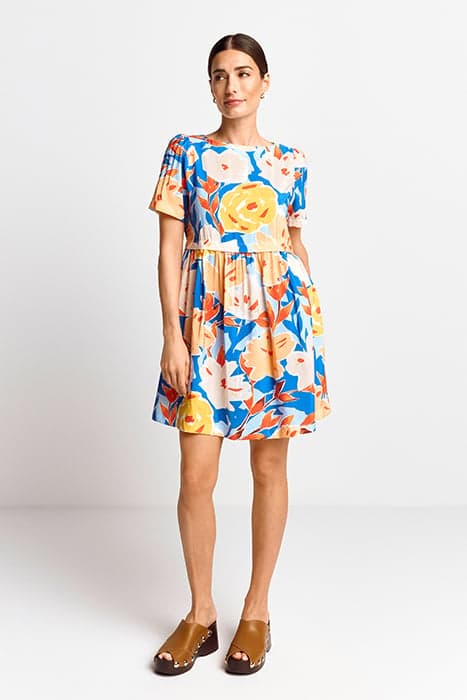 PRINTED MINI DRESS AZZURE BLUE by Rich & Royal