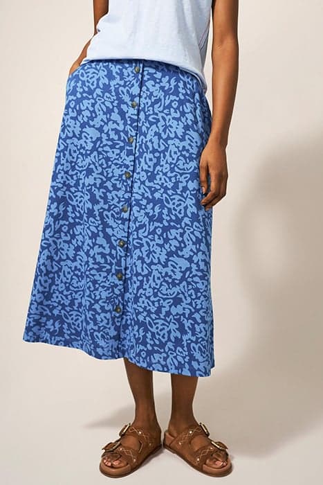 MORA JERSEY MIDI SKIRT BLUE MULTI by White Stuff