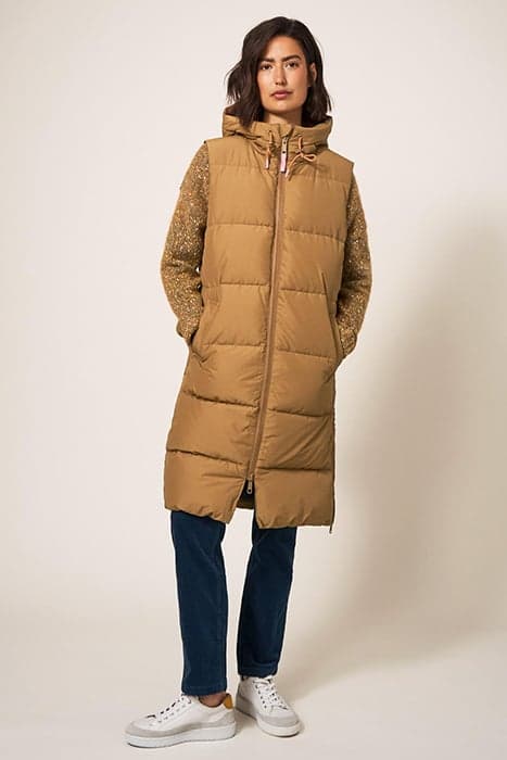 EMBER QUILTED GILET MID TAN by White Stuff