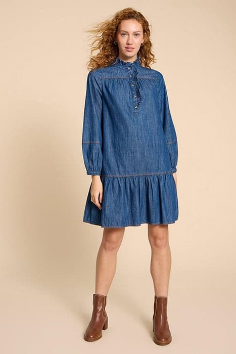 MAISIE DENIM DRESS MID DENIM by White Stuff