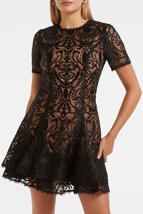 CORNELIA LAYERED GEO LACE MINI BLACK by Forever New