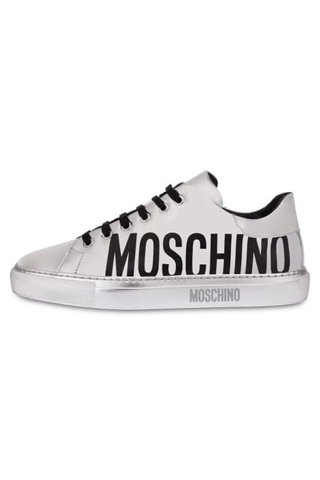 SNEAKERS IN LAMINATED ECO LEATHER SILVER by Moschino