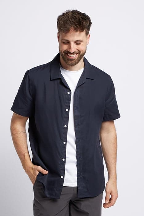 SHORT SLEEVE SHIRT NAVY by LABFRESH