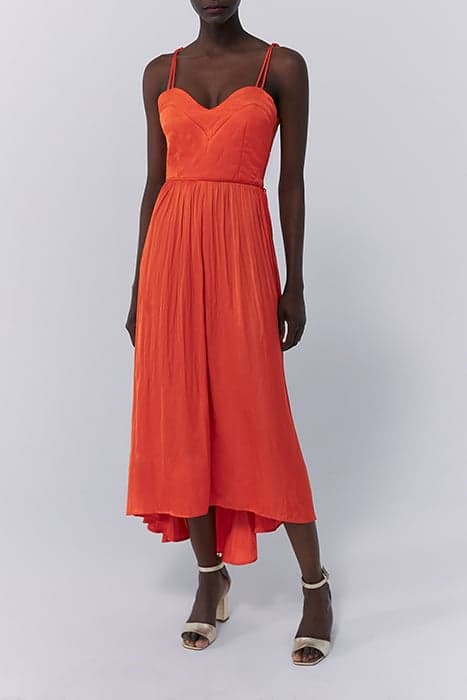 ORANGE ASYMMETRIC LONG DRESS WITH LOW-CUT BACK by IKKS