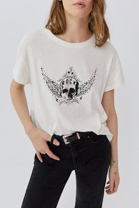 OFF-WHITE WINGED SKULL IMAGE T-SHIRT by IKKS