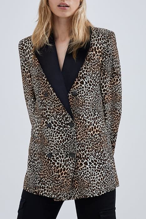 COGNAC SUIT JACKET WITH BABY LEOPARD PRINT by IKKS