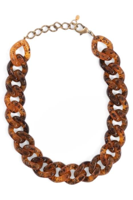 BEIGE TORTOISESHELL-STYLE CURB CHAIN NECKLACE by IKKS