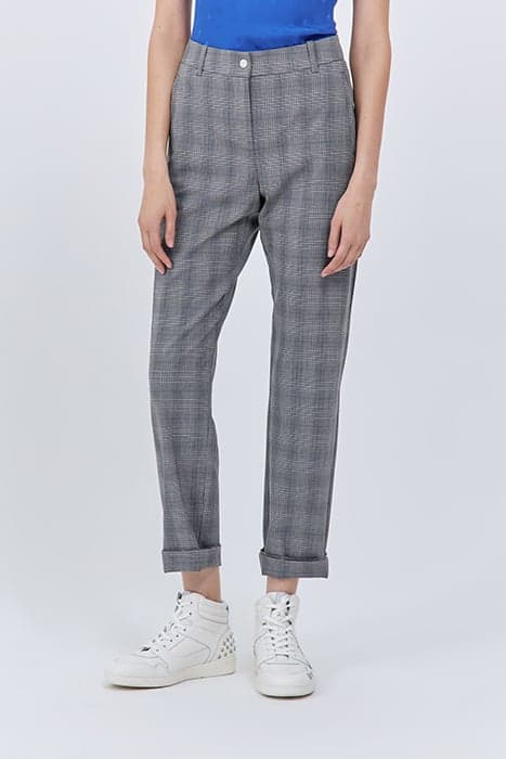 GREY PRINCE OF WALES MOTIF SLIM TROUSERS by IKKS