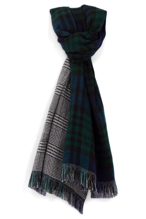 GREEN AND BLUE CHECKED SCARF by IKKS