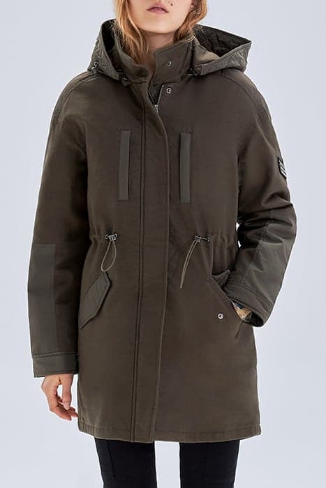 KHAKI MULTI-POCKET HOODED PARKA by IKKS