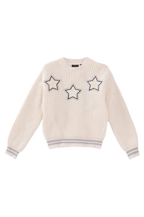 GIRLS’ OFF-WHITE KNIT SWEATER WITH STAR EMBROIDERY by IKKS