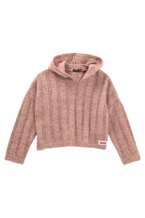 GIRLS’ ROSEWOOD OPENWORK KNIT HOODED CARDIGAN by IKKS