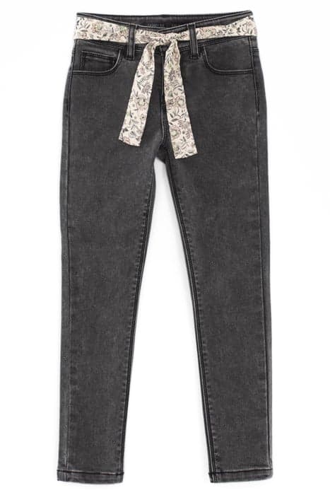 GIRLS’ GREY SKINNY JEANS WITH SCARF BELT by IKKS