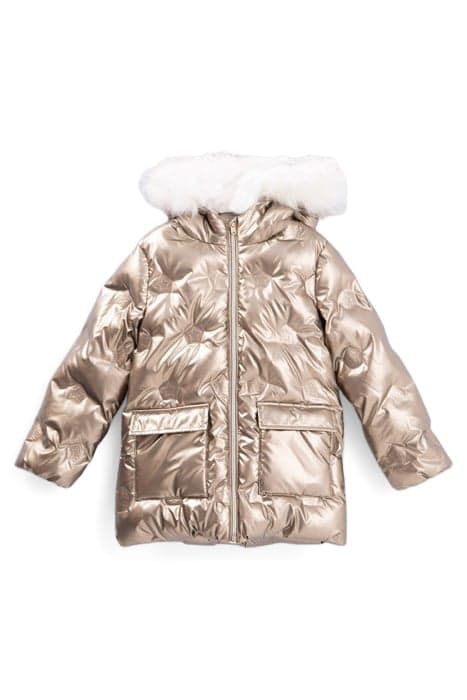 GIRLS’ CHAMPAGNE PADDED JACKET, HEAT-SEALED STAR MOTIFS by IKKS