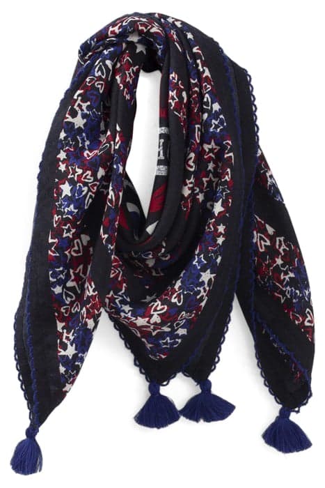 GIRLS’ NAVY STAR AND HEART PRINT SCARF by IKKS