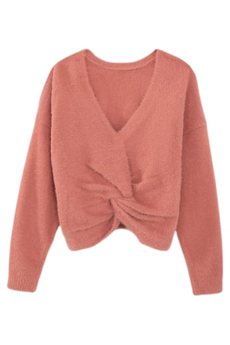 GIRLS’ TERRACOTTA KNIT FRONT/BACK REVERSIBLE SWEATER by IKKS