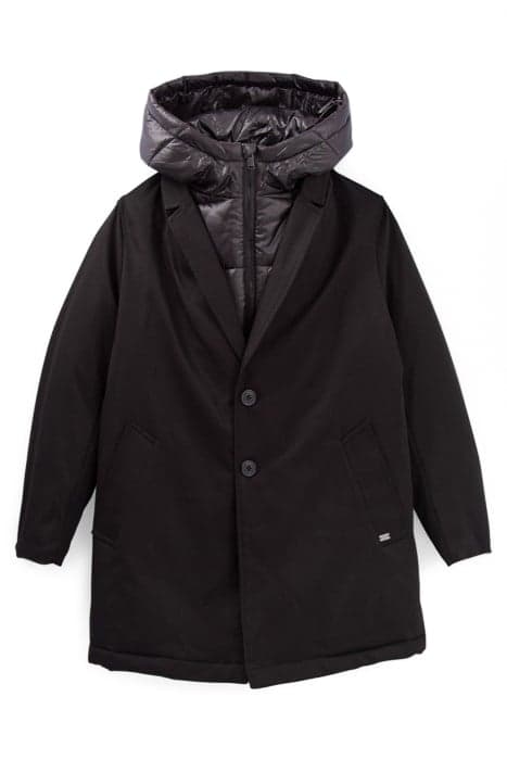 BOYS’ BLACK COAT WITH PADDED JACKET FACING by IKKS