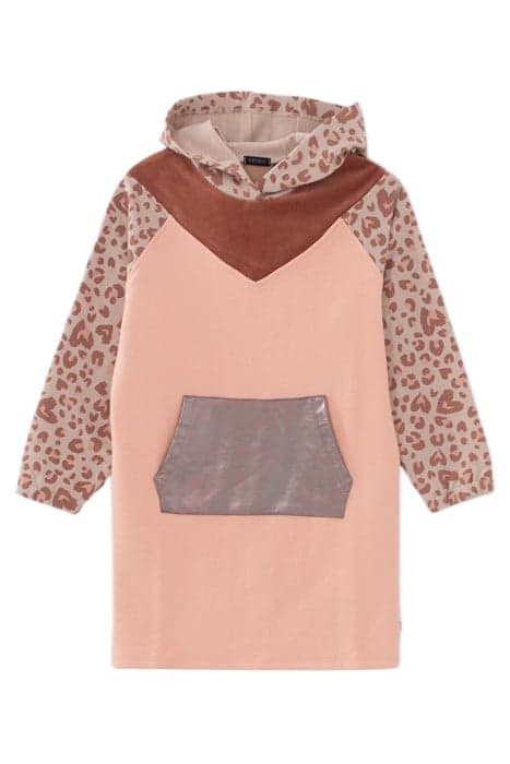 GIRLS’ PINK LEOPARD MOTIF SWEATSHIRT DRESS by IKKS