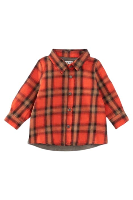 BABY BOYS' ORANGE CHECK SHIRT WITH PRINTED JERSEY BACK by IKKS