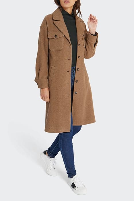 FAWN OVERSHIRT-STYLE LONG COAT by ICODE