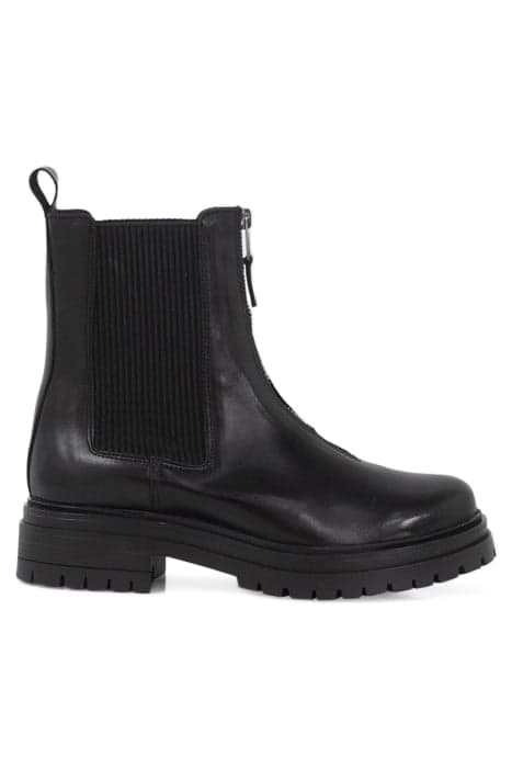 BLACK ZIPPED CHELSEA BOOTS WITH NOTCHED SOLE by ICODE