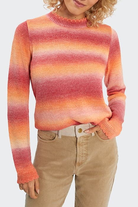 SOFT PUMPKIN KNIT SWEATER WITH RUFF COLLAR by ICODE